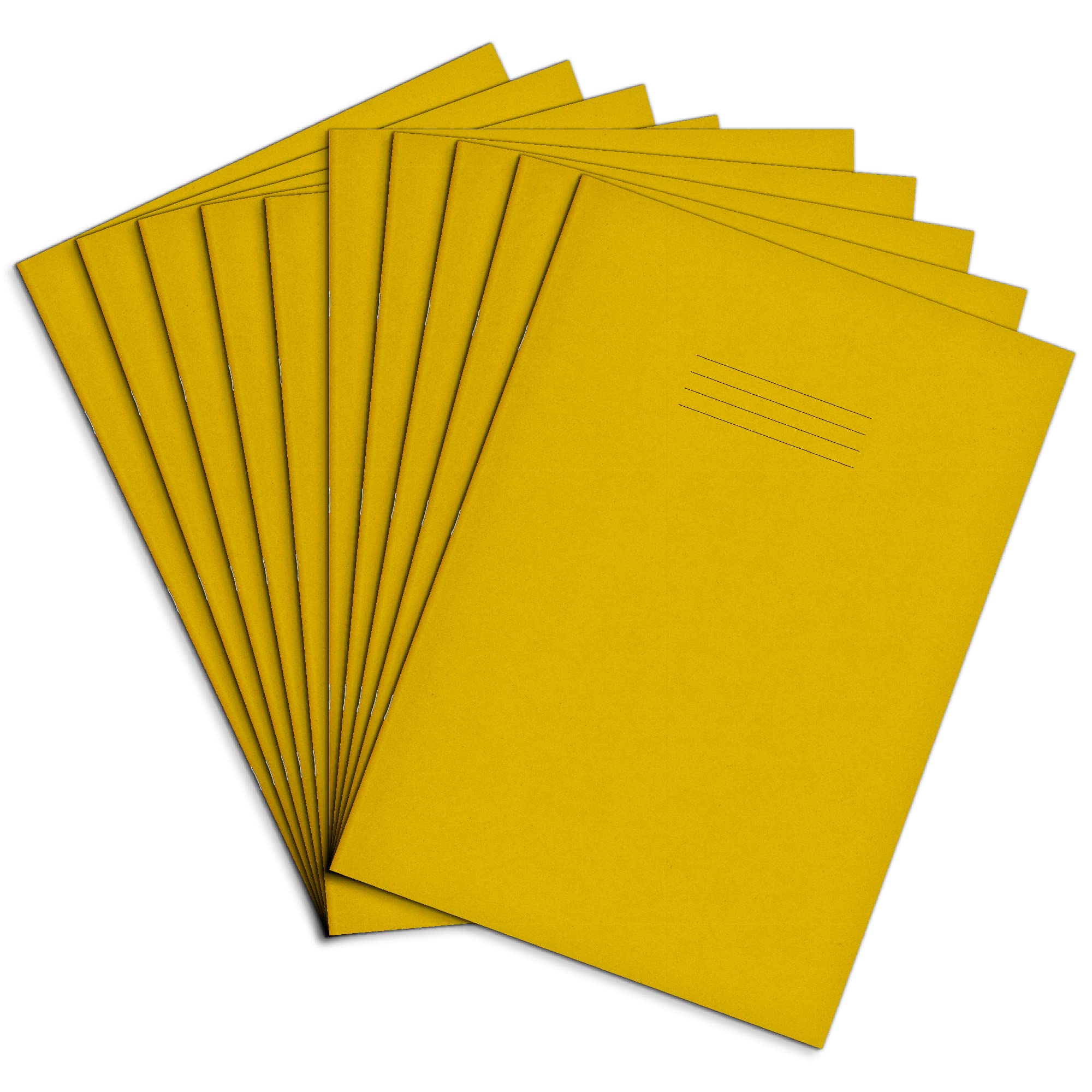 Rhino Oversized Exercise Books, 40-Page / 12mm Lined Paper Notebook, 10-Pack, 13 x 9 Writing Book, Office & School Stationery Supplies, Yellow