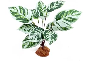 JIHAQUA Reptile Artificial Plants, Terrarium Decorations, Amphibian Habitat Hideout Plastic Plants, Green Vines