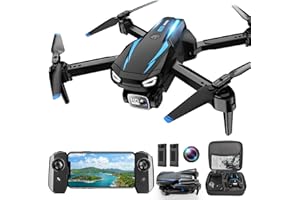 DAZLEN Drone with Camera, 1080P HD FPV Foldable Drone for Kids Adults Beginners, Brushless Motor RC Quadcopter with Stable Hover, Gestures Selfie, Waypoint Fly, 3D Flips, One Key Start, 2 Batteries