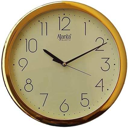 Ajanta Wall Clock For Home And Offices (26 cm x 26 cm , Step Movement, Ivory)