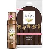 Jergens Natural Glow Instant Sun Bundle: Light Bronze Sunless Tanning Mousse, 6oz Bottle and Applicator Mitt