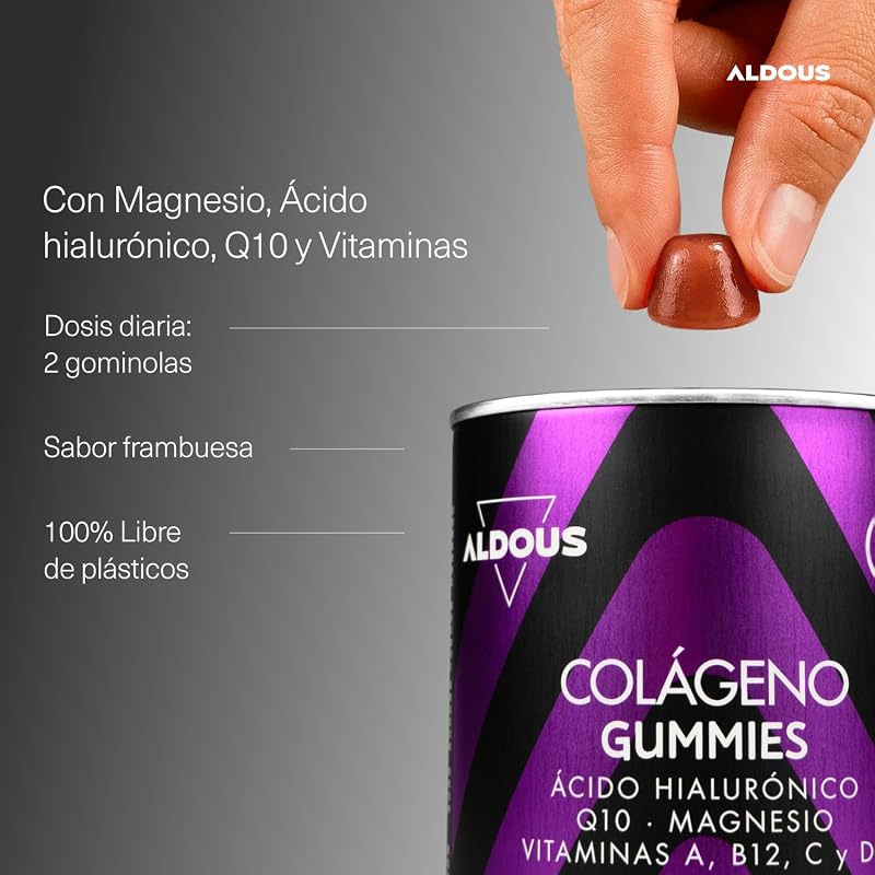 120 Gominolas Colageno + Magnesio, Acido Hialuronico Coenzima Q10 - Energia