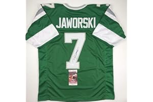HALL OF FAME MEMORABILIA Autographed/Signed Ron Jaworski Philadelphia Green Football Jersey JSA COA