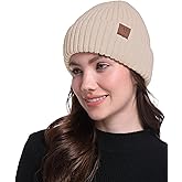 TILUYAMO Winter Hats for Women Men, Fleece Lined Cuffed Beanie Winter Knit Wool Beanies Warm Chunky Hat