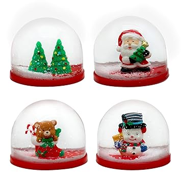 The Twiddlers 4 Mini Christmas Snow Globes 4 Small Snowglobe