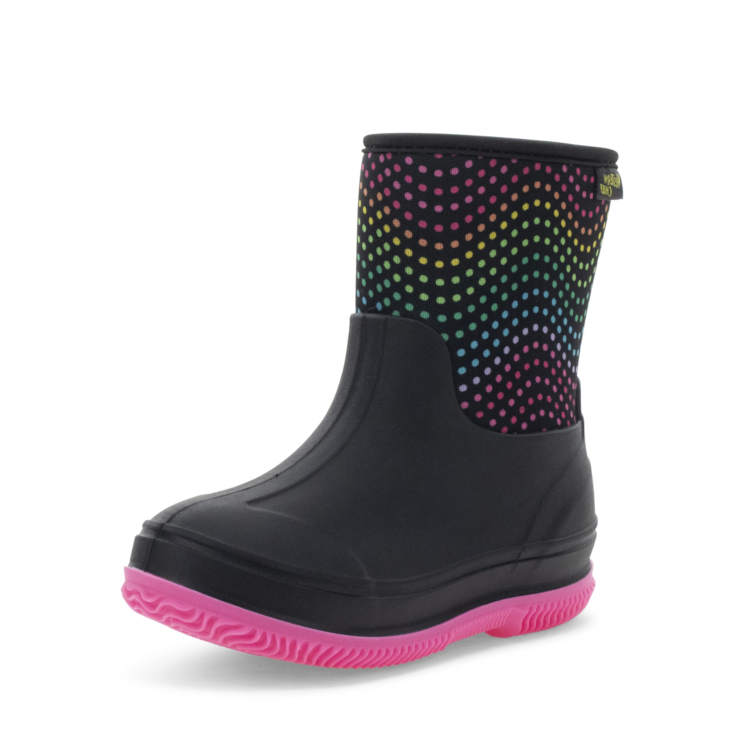 Western Chief Kids Freestyle Neoprene Outdoor Boot, Lightweight, Kid Friendly for Boys and Girls Waterproof Boot for Rain, Mud, Cold Weather, Snow, Black Multi, 9 Image