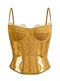 Dealmore Corset Tops For Women Going Out Lace Mesh