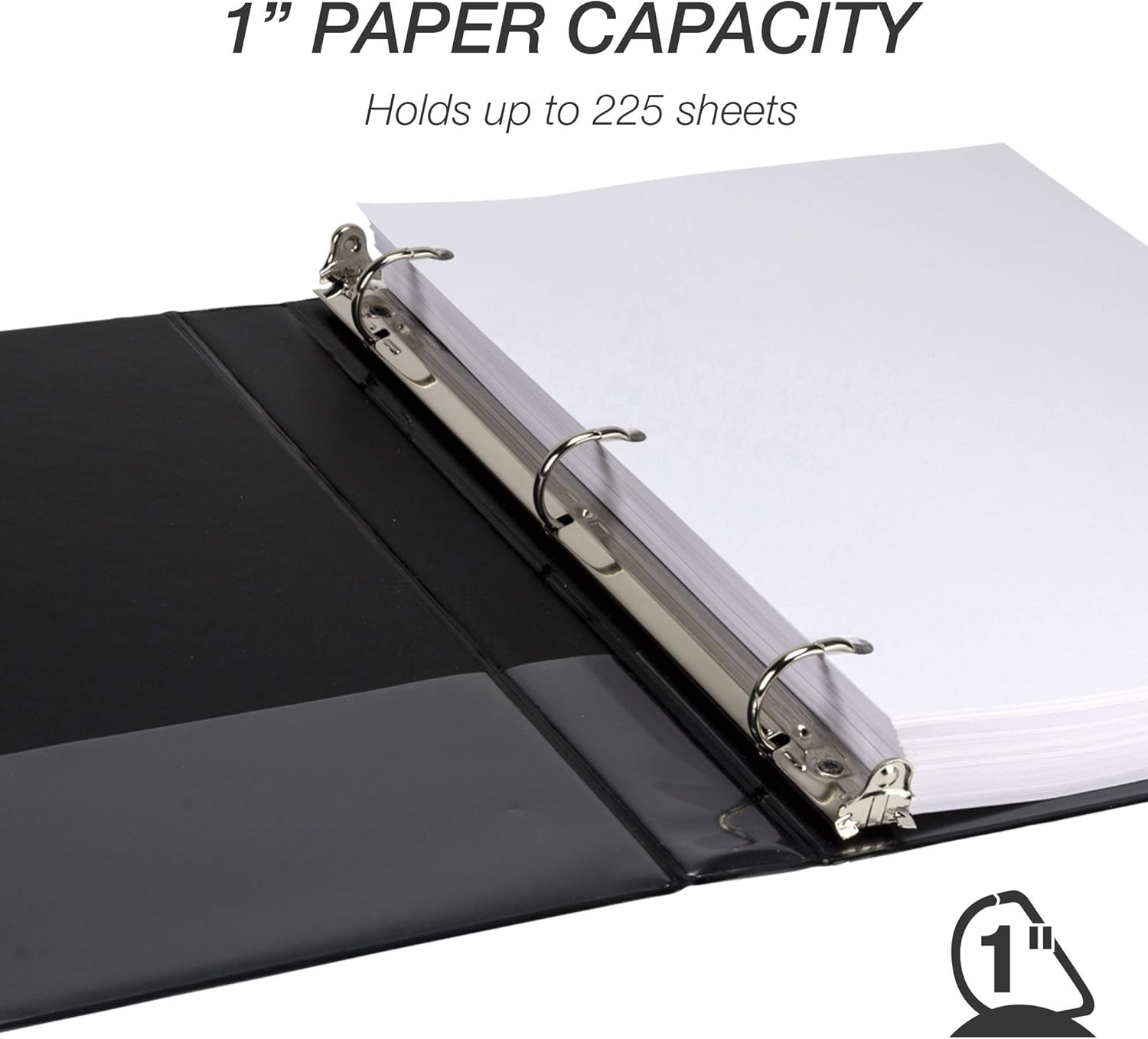 Samsill Durable 1.5 Inch Binder White D Ring/Customizable Clear View