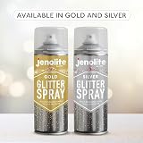 JENOLITE Silver Glitter Spray 400ml Clear Lacquer Multi-Surface Crafting view 10