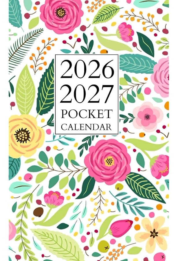 Pocket Calendar 2025-2026 For Purse, Two Year Monthly