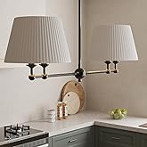 Maxax 4-Light Modern Linear Chandeliers for Dining Room, Kitchen Island Lighting Fixture with White Shade, 35.8" Kitchen Pend