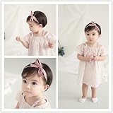 VEGCOO 4 Pcs Baby Girl Headbands Grosgrain Ribbon Faux Leather Stars Pink view 6