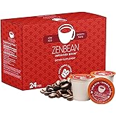 Zenbean Infrared Brew - 24 Low Acid Coffee Pods, Nootropic Coffee Capsules with Rhodiola Rosea, K-Cup Compatible with Capsule Machines, Balanced Flavor, Helps Improve Focus & Alertness