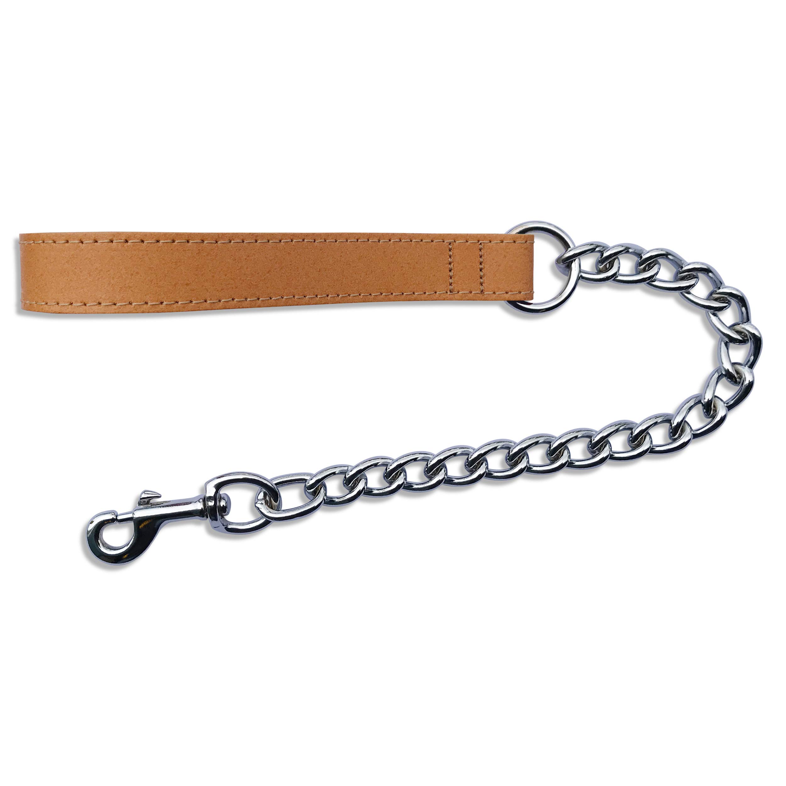 BBD 25-inch Ex Heavy Leather Chain Lead, Tan โ image 1