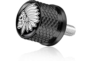 GUAIMI Stainless Knurled Fender Rear Seat Bolt Screw for Indian Chief Roadmaster Scout 2015-2021 - Indian Skeleton-Black