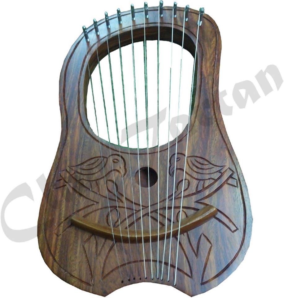 LYRA HARP 10 METAL STRINGS HAND ENGRAVED/LYRE HARP VARIOUS