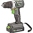 Genesis GLCD2038A 20V Lithium-ion Battery-Powered Cordless Variable Speed Drill Driver with 3/8" Chuck, Built-In LED Work Light, 20V Battery, Charger and Double-Ended Screwdriver Bit, Grey/Black/Green