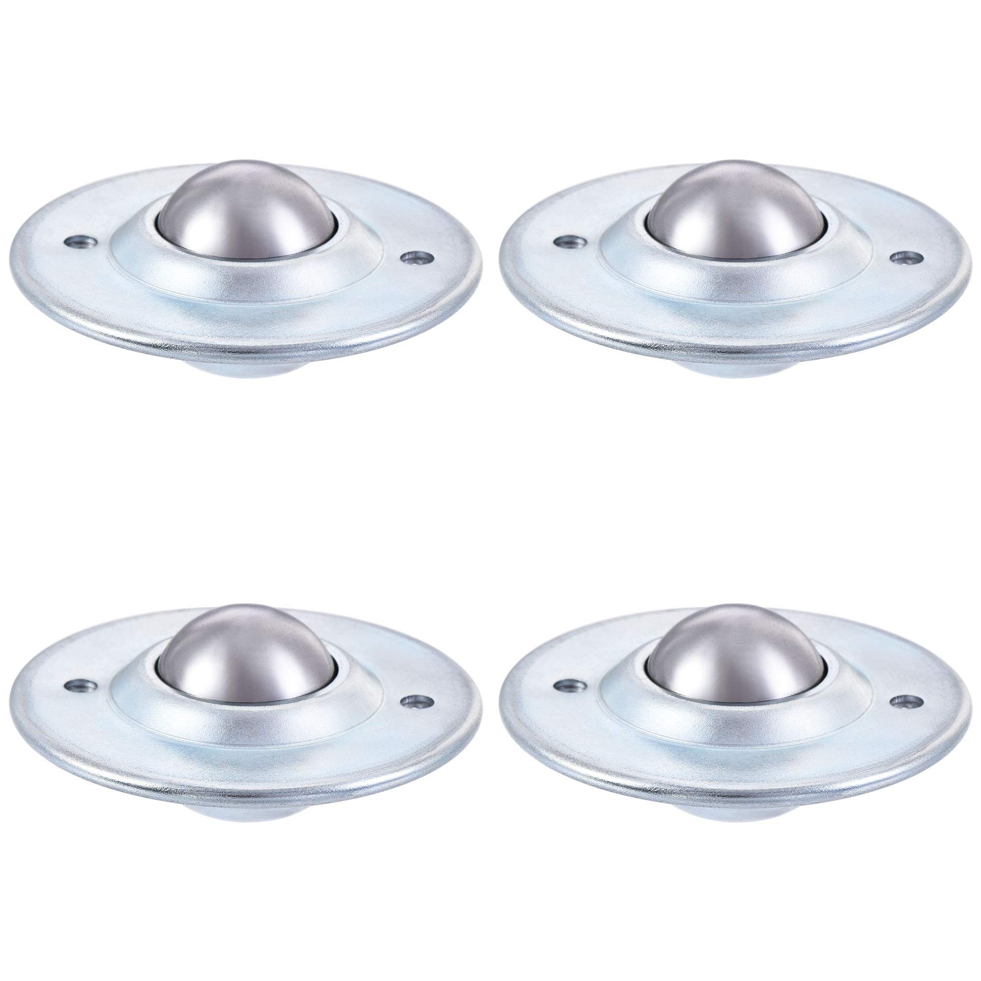 sourcing map Ball Transfer Bearing Unit 21mm 55Lbs Carbon Steel Flange-mount Type for Transmission Pack of 4