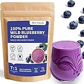 Hee Creek 100% Pure Blueberry Powder 10oz/ 283g Freeze Dried Blueberry Ultra-Fine Fruit Powder for Smoothies & Baking & Beverages & Food Coloring, No Added Sugar & Additives