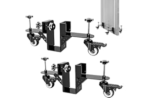 OKSTENCK Door Installation Kit, Heavy Duty Door Slider with 360° Swivel Wheels for 1-3/8-Inch and 1-3/4-Inch Prehung, Flat, a