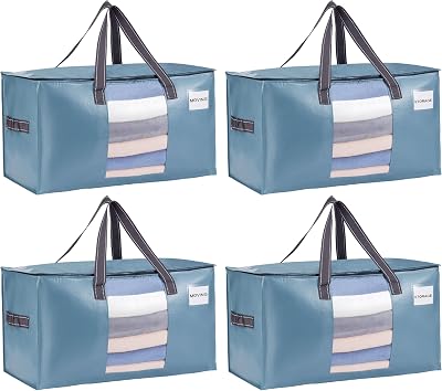 VENO 4 Pack Extra Large Moving Bags Clothes Storage Waterproof 76L
