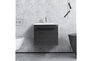 wonline 24" Bathroom Vanity Set Wall Mounted Cabinet with Sink Combo Chrome Faucet