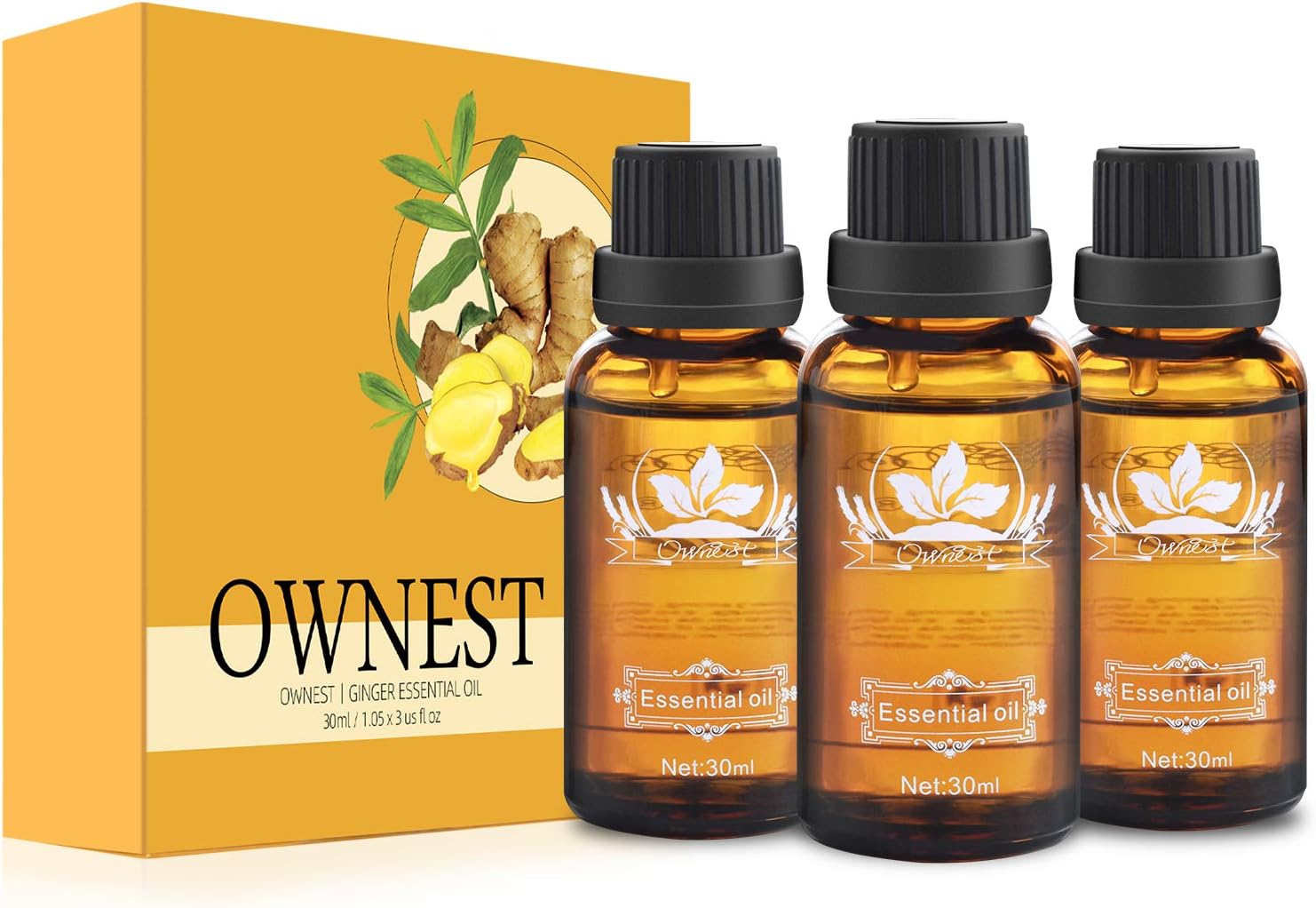 Ownest 3 Pack Ginger Massage Oil,100 Pure Natural Lymphatic Drainage Ginger Oil,SPA Massage