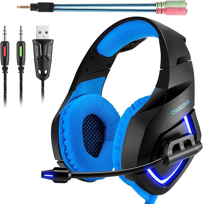onikuma k1 stereo bass surround gaming headset for ps4 new xbox one pc with mic