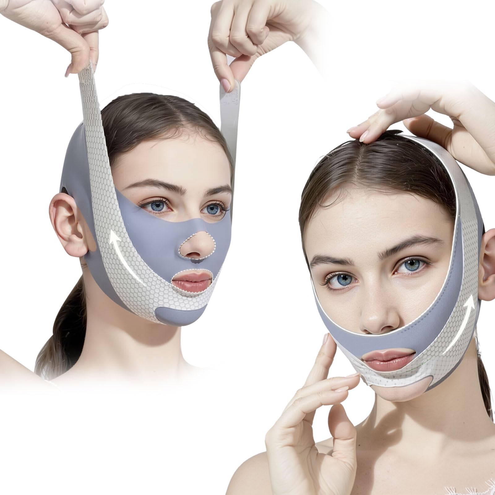 Photo 1 of 2 Pack V Line Lifting Mask with Chin Strap for Sleeping, Reusable Chin Strap for Double Chin for Women, Adjustable Chin Strap, Jaw Exerciser