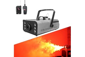 BIPOLARLIGHT 1500 Watt Fog Machine Indoor/Outdoor, Halloween Smoke Machine with 6 Colorful LED Lights and Wireless Remote Control for Wedding, Parties and Stage Effect,30000 CFM Haze machine