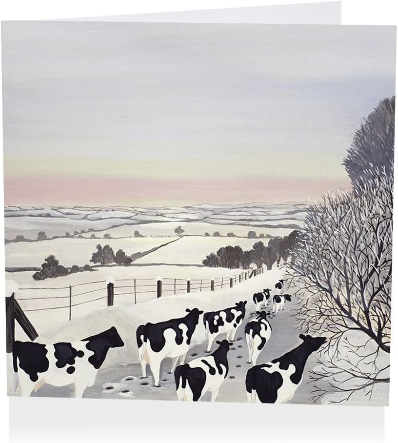 Pack of 6 Charity Christmas Cards (AB4274) - Fresians In Winter - In Aid of Shelter