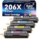 EASY PRINT EASY PRINT 206X Toner Compatible for HP 206X Toner Cartridges 4 Pack High Yield 206A Works with HP Color LaserJet Pro MFP M283fdw M283cdw M283fdn M282nw M255dw M255nw M283 M282 M255