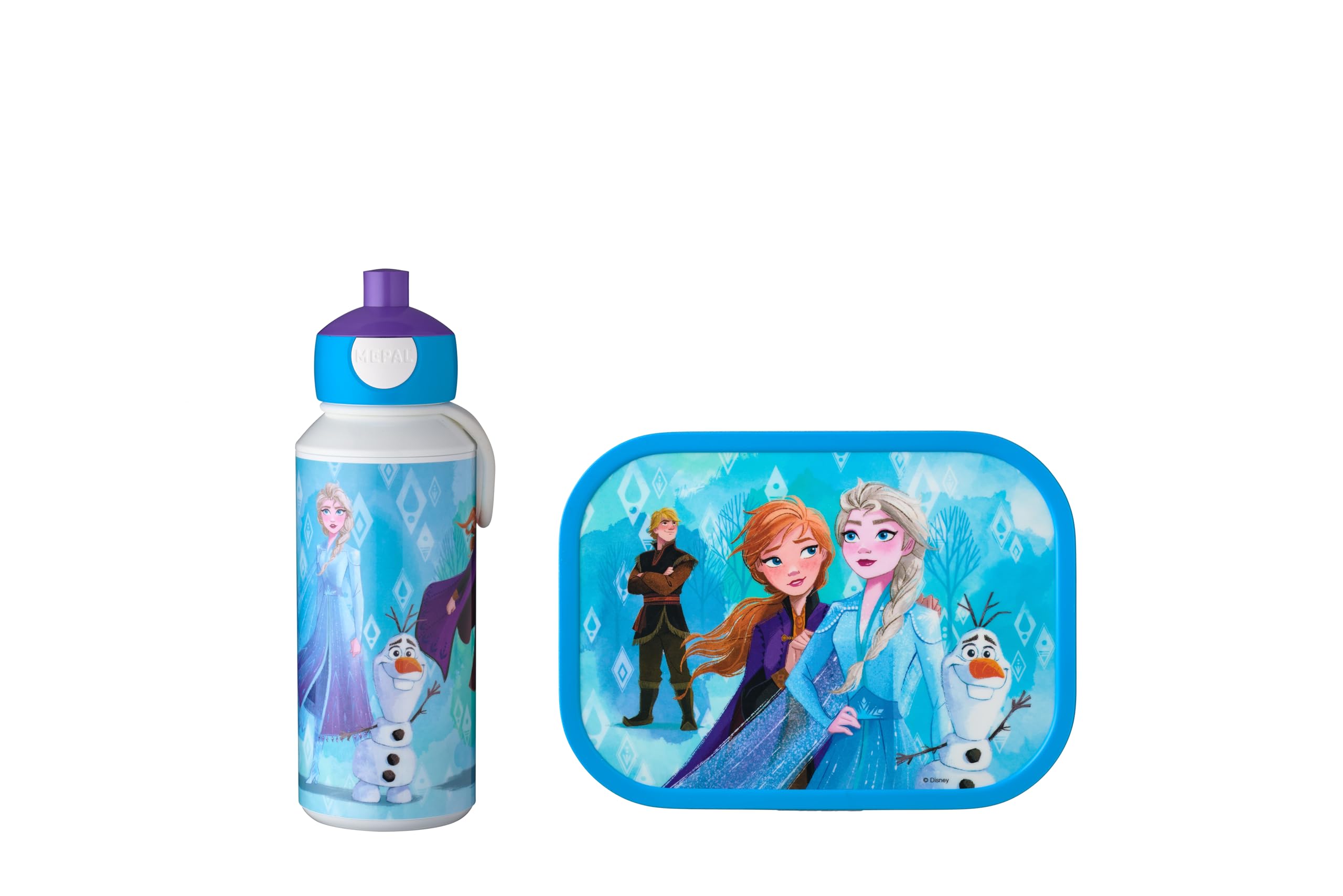 Mepal Campus Lunch Set for Children - Pop-up Drink Bottle & Lunch Box - BPA-free - 400 ml + 750 ml - Frozen 2