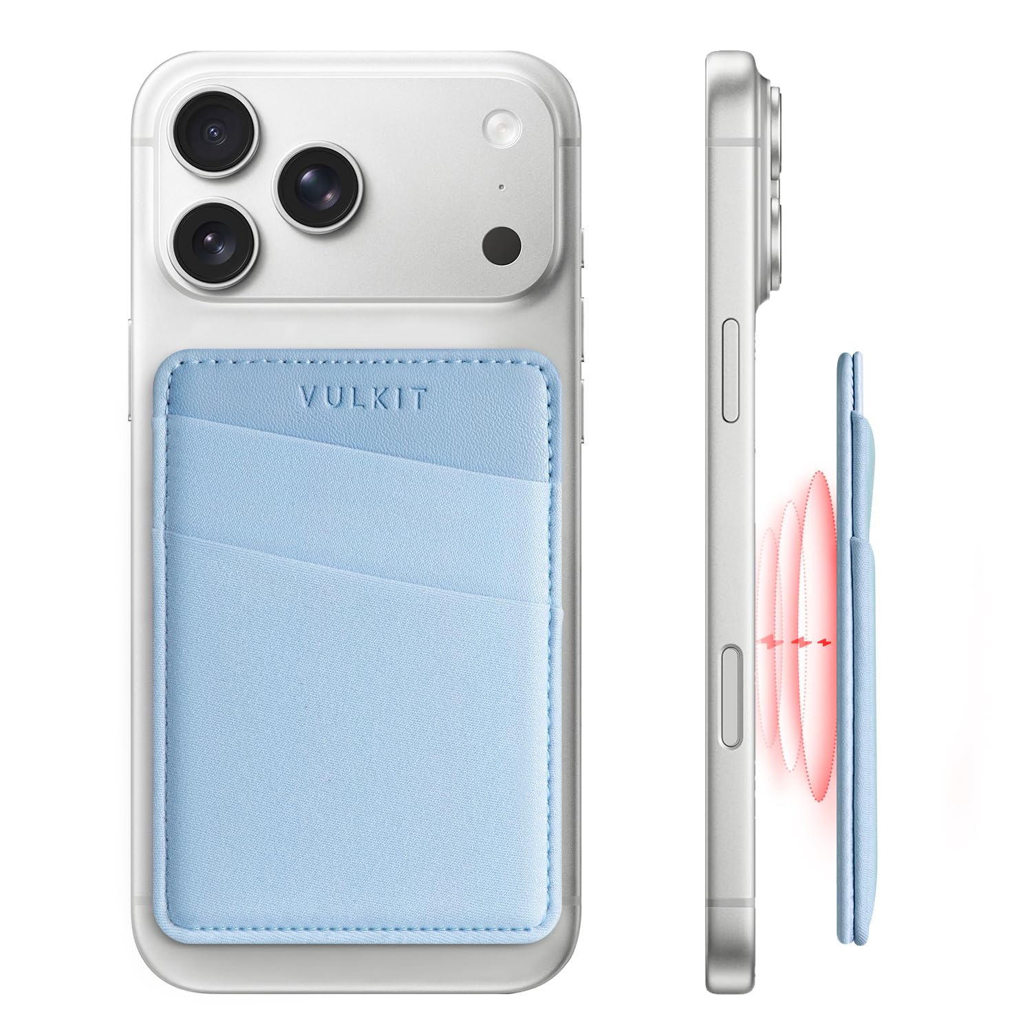 VULKIT Magsafe Wallet Compatible with iPhone 17/16/15/14/13/12 Series, Stretchy Lycra RFID Card Holder with MagSafe Magnet
