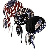 DOCILA 3 Pcs Do Rags for Men Skull Cap Bandana Hat Breathable Helmet Linner Beanie