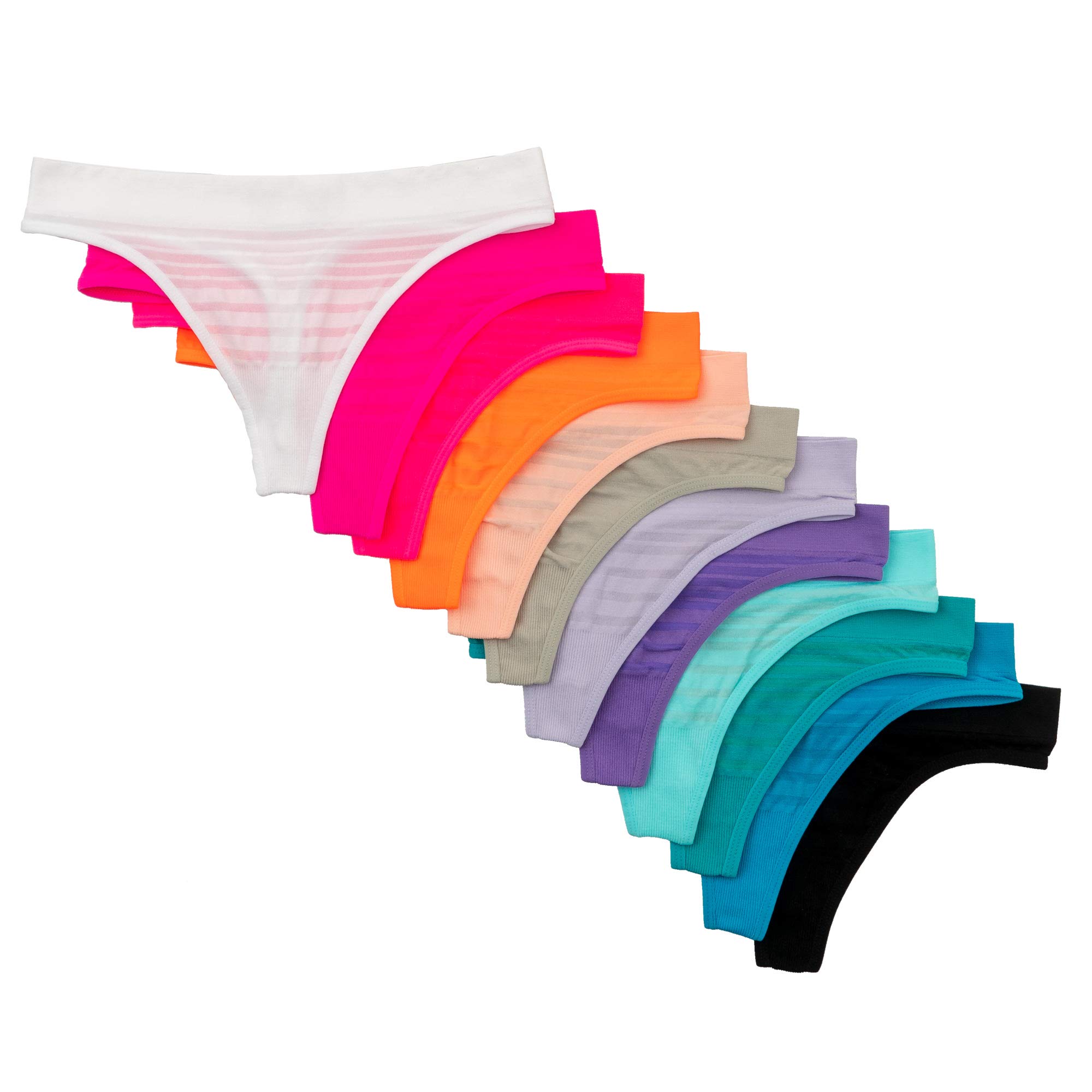 Photo 1 of Alyce Ives Intimates Womens Seamless No Show Thong, Pack of 12 L 