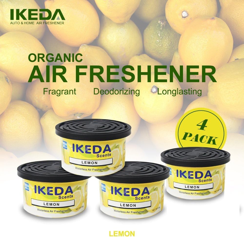 Ikeda Odor Eliminator Scents Organic Block Natural Air Freshener Eliminates Odor in Cars Bathrooms Boats RVs Room Kitchen and Pet Areas (Lemon, 12)