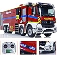 wheelfun 1/14 8X4 RC Fire Truck RC Fire Sprinkler Water Cannon Vehicles Motor ESC Servo Sounds Lights I6S Radio Controller