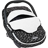 Yoofoss Baby Car Seat Cover Winter Carseat Canopies Cover to Protect Baby from Cold Wind, Super Warm Plush Fleece Baby Carrier Cover for Infant Boys Girls (Black)