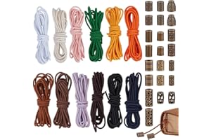 OLYCRAFT 26.2 Yards Travel Notebook Elastic Bands with 30pcs Decorative Toggles Polyester Elastic Stretch Cord Traveler's Not