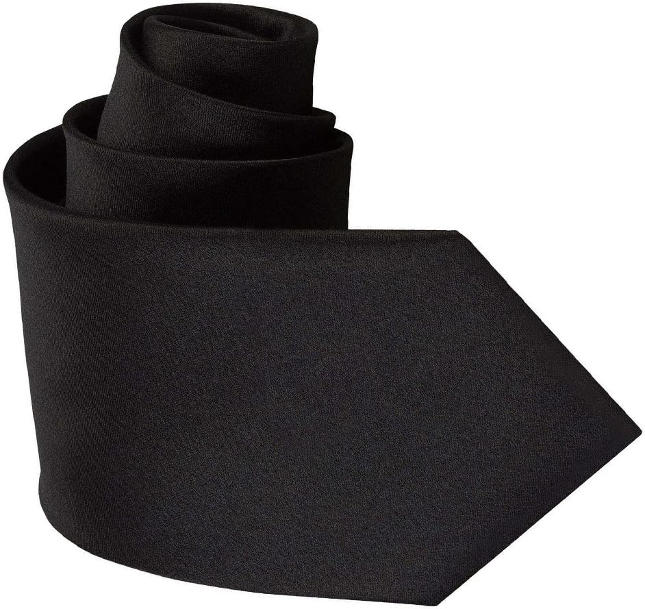 Men Plain Satin Black Extra Long XL Tie