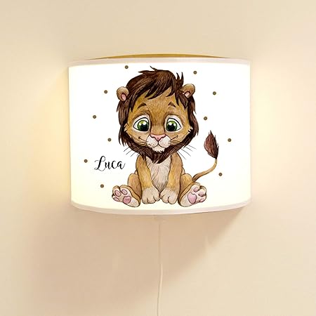 Ilka Parey Wandtattoo Welt Wandlampe Kinderlampe Mit Sussen Lowe Lowenjunge Punkte Lampe Motivlampe Leselampe Kinderzimmer Mit Name Wunschname Ls125 Ausgewahlte Farbe Weiss Amazon De Kuche Haushalt