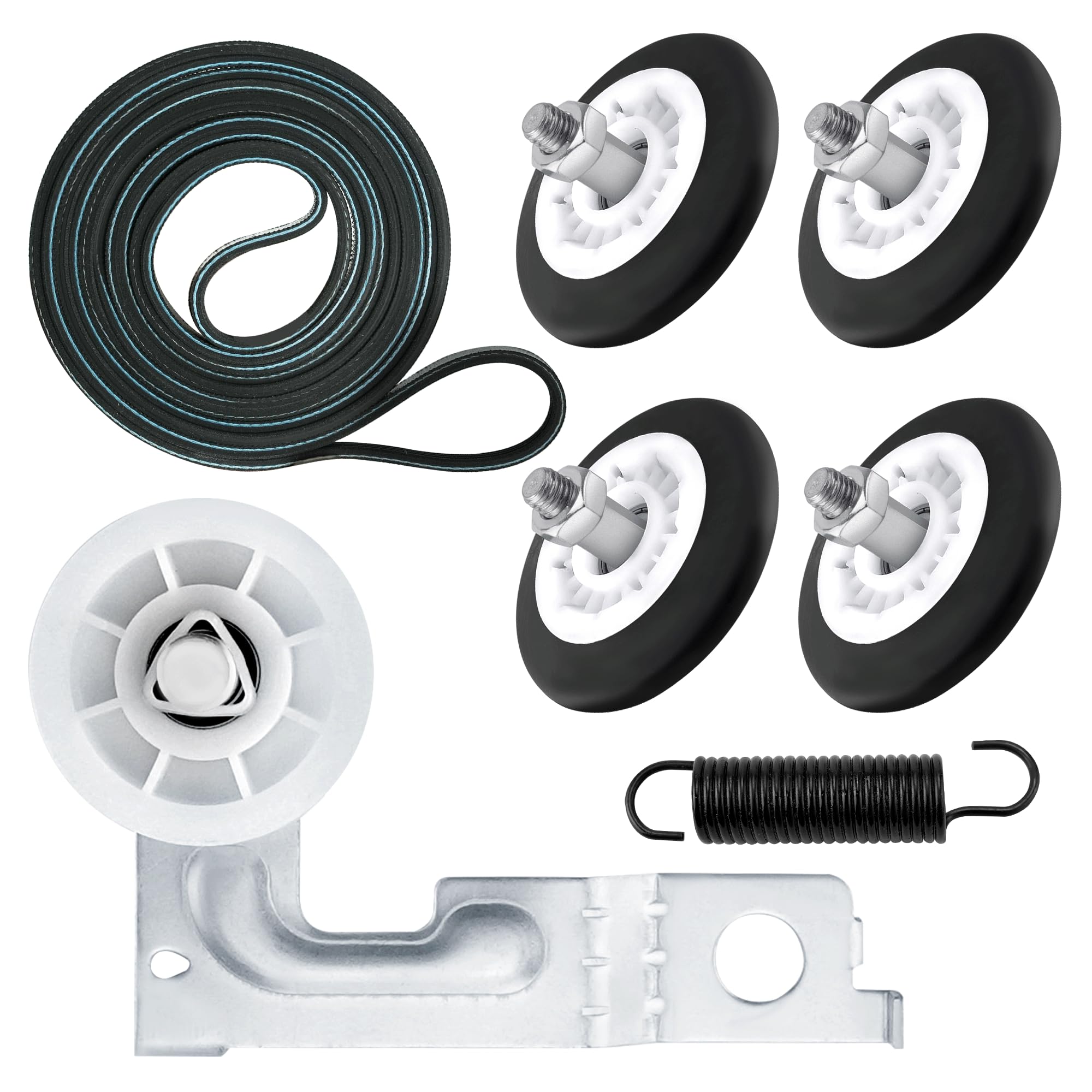 Photo 1 of DLE2516W DLE3777W DLE5977W DLE7177WM DLE5955W DLE0442W Dryer Roller Kit for LG Kenmore,Includes 4581EL2002L Dryer Drum Roller, 4561EL3002A Dryer Idler Pulley, 4400EL2001A Dryer Belt 1-year warranty