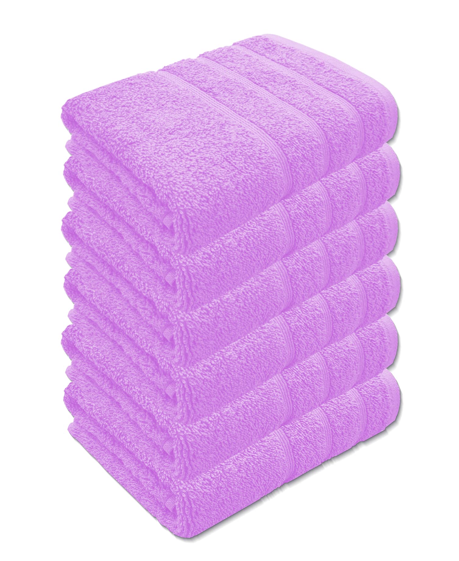 A & B TRADERS Premium Cotton Hand Towels 100% Soft Ring Spun Cotton 50 x 85 cm Hotel Quality Thick Absorbent (Pink, 6)