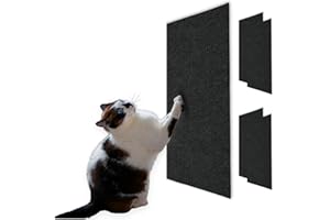 2ME Cat Scratch Mat (5 Pack), 23.6’’ x 11.8’’ Versatile Self-Adhesive Replacement Easy Use for Cat Trees, Cat Wall Furniture, Scratching Posts, and Couch Protection (Black)