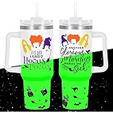 Muwnrol 40 Oz Halloween Glow In Dark Tumbler, Hocus Pocus Witch Tumbler, Gift for Halloween