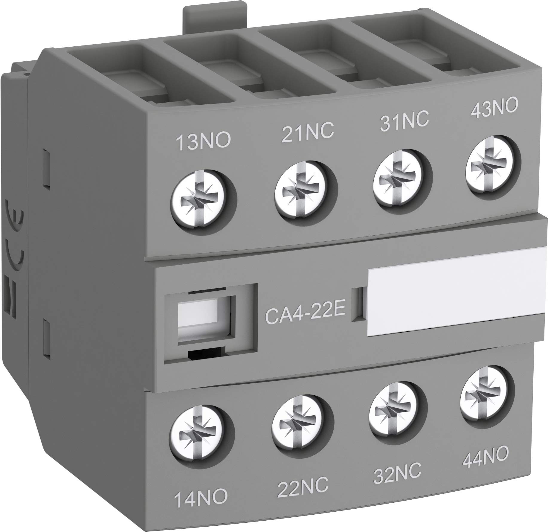 ABB CA4-40E Front Mount Auxiliary Contact Block, 1 or 4 Pole, 4NO, 0NC, 24-690V, 50/60Hz (ABB1SBN010140R1040)