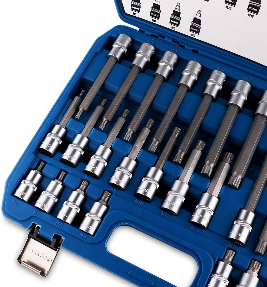 Haskyy 26-Piece Inner Multi-Tooth Nut Sockets XZN Multi-Tooth Set M4 M5 M6 M8 M9 M10 M11 M12 M13 M14 M16 M18 - Image 5