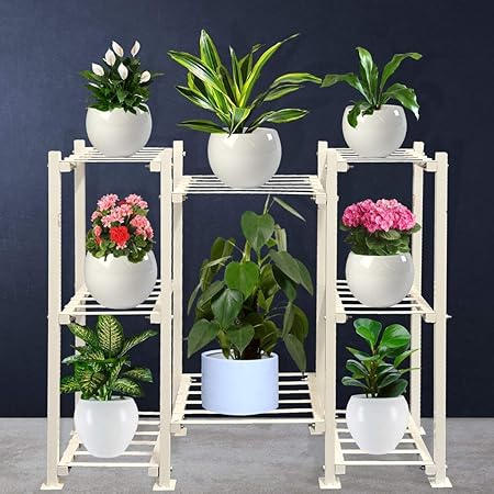 TrustBasket Magnus Planter Stand (White) -Plant Stand Flower Pot Holder/Multipurpose Planter Stand Indoor/Outdoor use