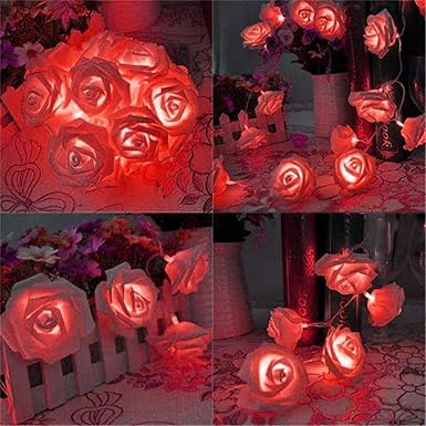 Citra 30 Led String Strip Light Rose Flower Shape Diwali Gardens Party Christmas Decoration 30Led - RED
